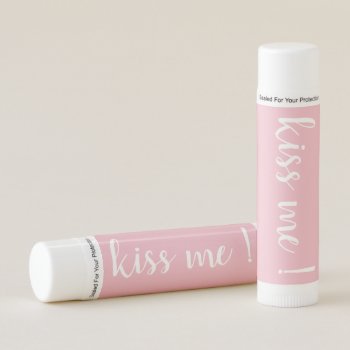 Cute Lip Balm Kiss Me ! In Pink And White by lovableprintable at Zazzle