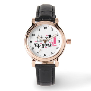 Cute lip gloss makeup Artist word art Watch