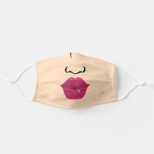 cute Lips and nose female face for her Adult Cloth Face Mask