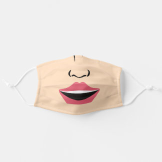 cute Lips and nose female face for her Adult Cloth Face Mask