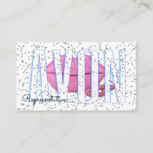 Cute lips phone confetti personalized Avon Business Card
