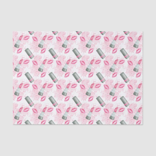 Cute lipstick and kisses pattern party tissue tissue paper (Front)