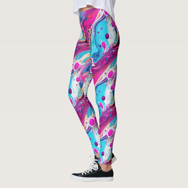 Cute liquid pour tiled pattern  leggings (Left)