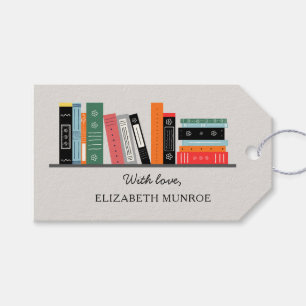 Cute Literary Bookshelf Custom Gift Tags
