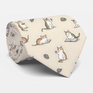 Cute Literary Cats Reading Books Neck Tie