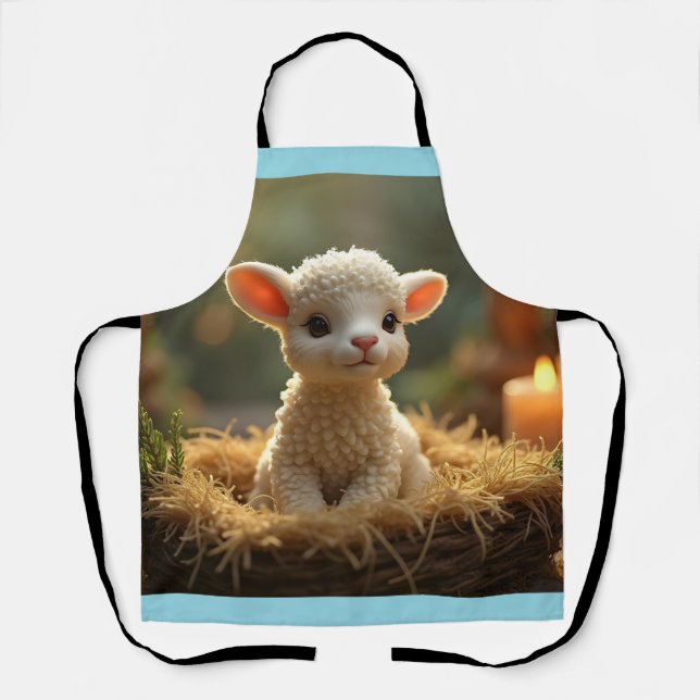 CUTE LITTE LAMB IN THE MANGER APRON (Front)