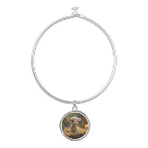 CUTE LITTE LAMB IN THE MANGER BANGLE BRACELET