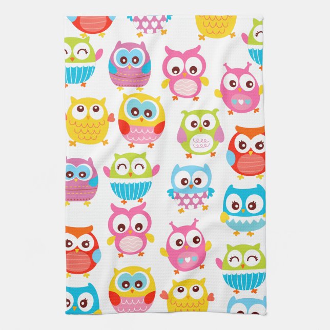Cute Litte Owls Kitchen Towel (Vertical)