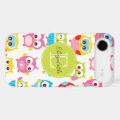 Cute Litte Owls Monogrammed Case-Mate iPhone Case (Back (Horizontal))