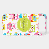 Cute Litte Owls Monogrammed Case-Mate iPhone Case (Back (Horizontal))