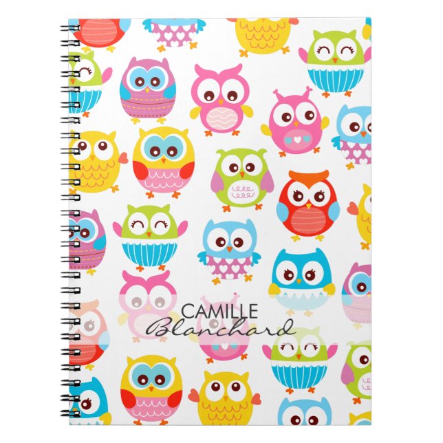 Cute Litte Owls Personalized Notebook (Front)