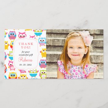Cute Litte Owls Photo Any Occasion Thank You by GirlyTemplate at Zazzle