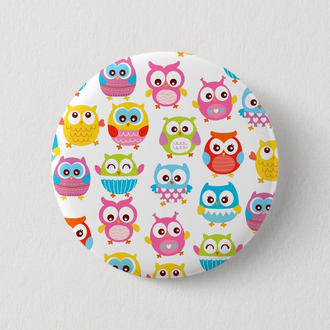 Cute Litte Owls Pinback Button (Front)