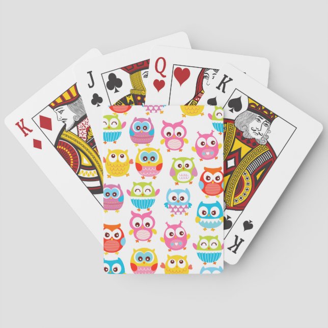 Cute Litte Owls Poker Cards (Back)