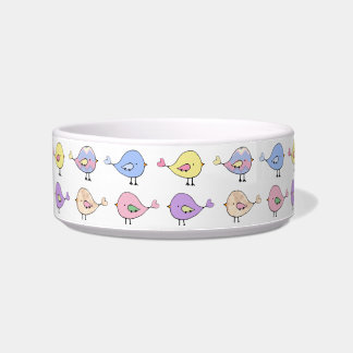 Cute Littel Birdies Cat Bowl