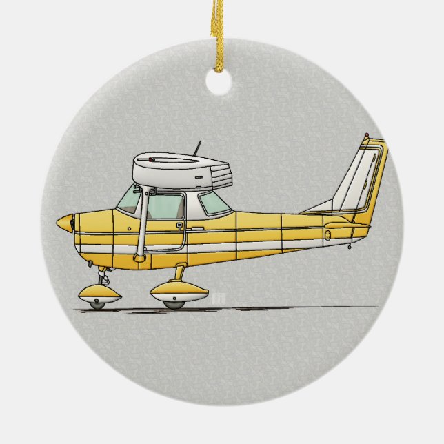 Cute Little Airplane Ceramic Ornament (Back)
