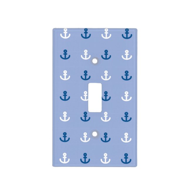 Cute Little Anchor Pattern Light Switch Cover (Front)