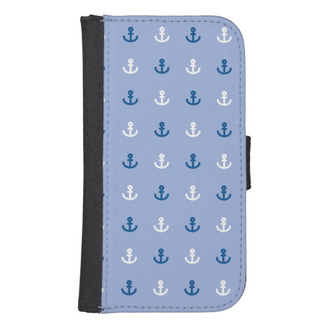 Cute Little Anchor Pattern Samsung Galaxy Wallet Case (Front)