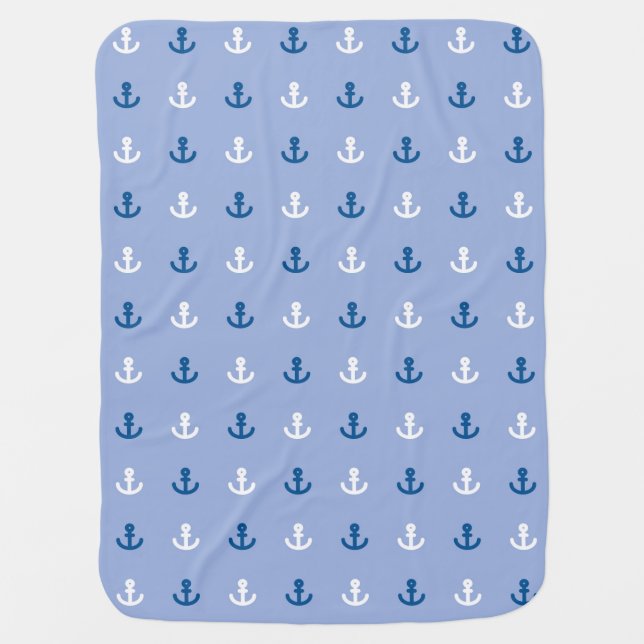 Cute Little Anchor Pattern Swaddle Blanket (Front)