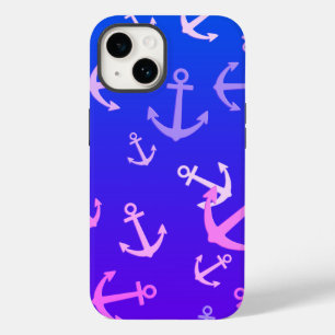 Cute Little Anchors on Blue/ Purple iPhone Cover