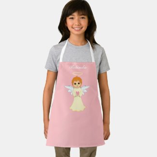 Cute little angel on light pink