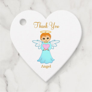 Cute little angel thank you on white favor tags