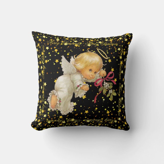 Cute Little Angel Throw Pillow (Front)