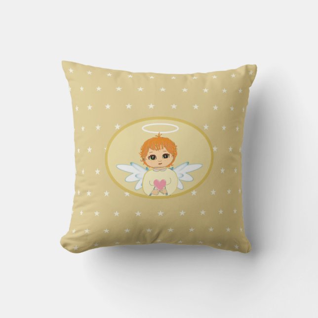 Cute Little Angel Throw Pillow (Front)