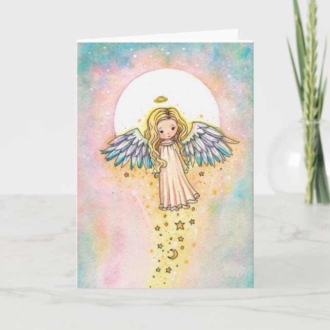 Cute Little Angel Watercolor Art Card Blank (Front)