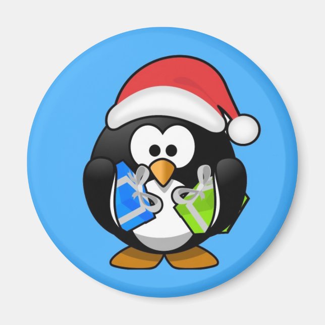 Cute little animated Christmas penguin Magnet (Front)