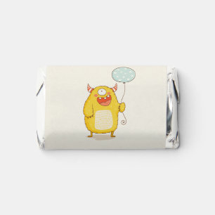 Cute Little Aqua Yellow Happy Monster Baby Shower Hershey's Miniatures