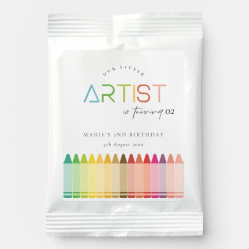 Cute Little Artist Crayon Rainbow Any Age Birthday Lemonade Drink Mix
