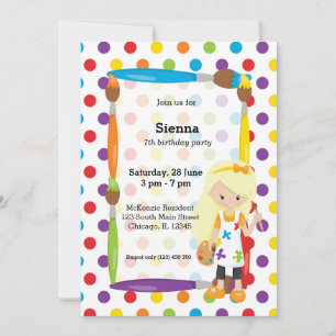 Cute Little Artist Invitation