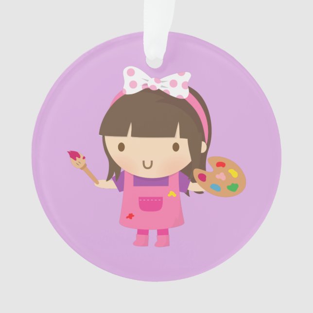 Cute Little Artist Painter Girls Room Decor Ornament (Front)