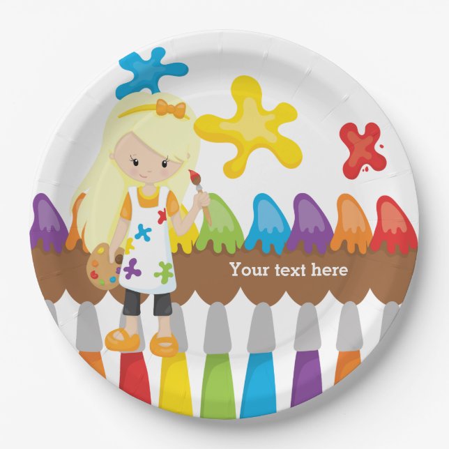 Cute Little Artist Paper Plates (Front)