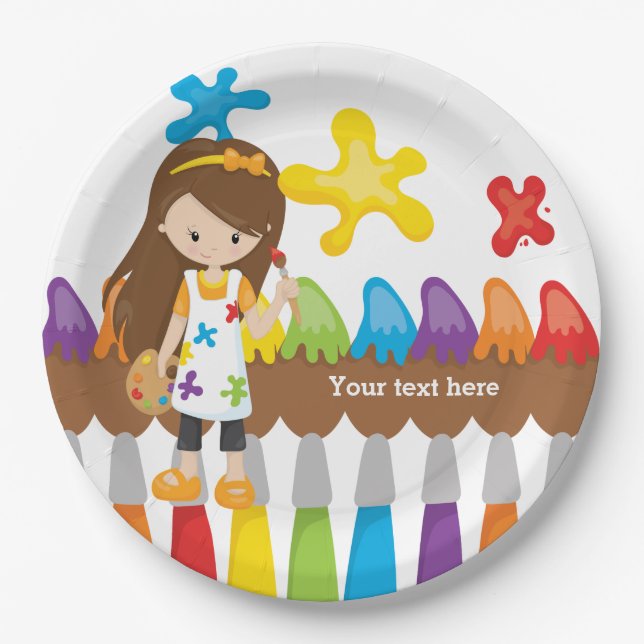 Cute Little Artist Paper Plates (Front)