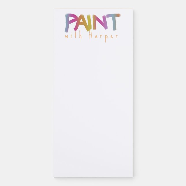Cute Little Artist Studio Magnetic Notepad (Front)