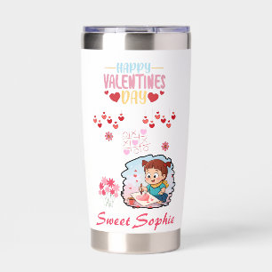 Cute Little Artist Valentine’s Day Kids T-Shirt Insulated Tumbler