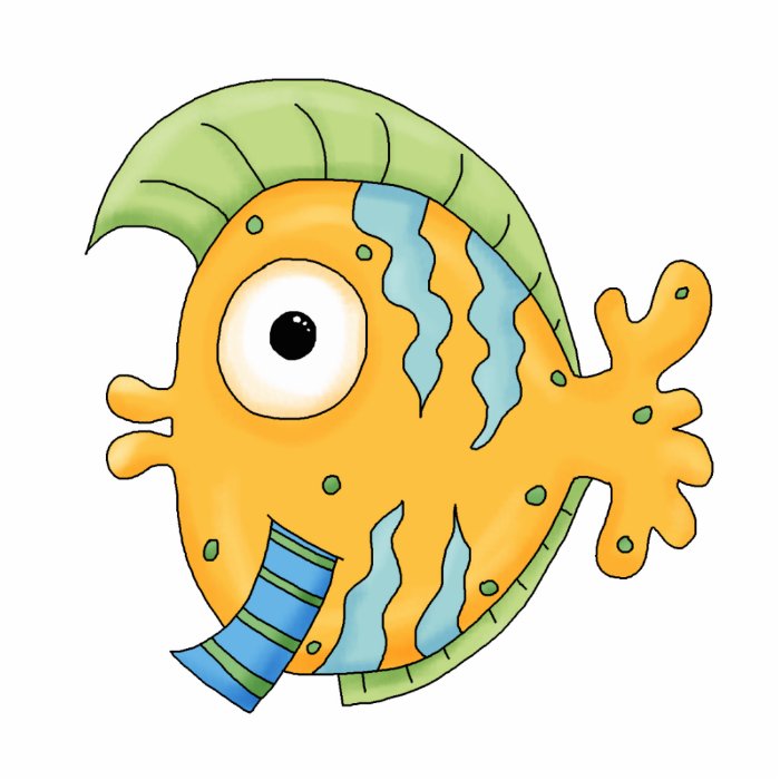 Cute Little aTropical Ocean Fish Cartoon Character Cut Outs