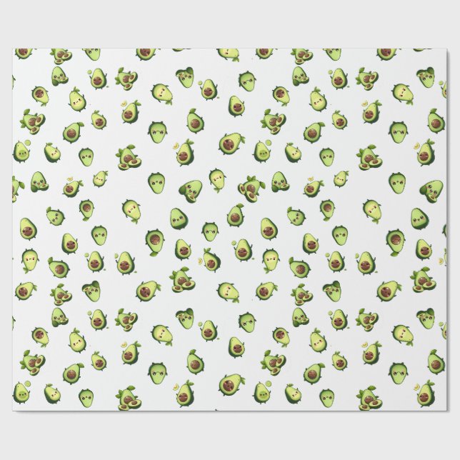 Cute little avocado pattern wrapping paper  (Flat)