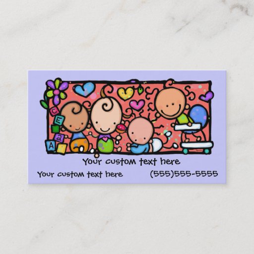 Customizable Cute Little Babies custom business card