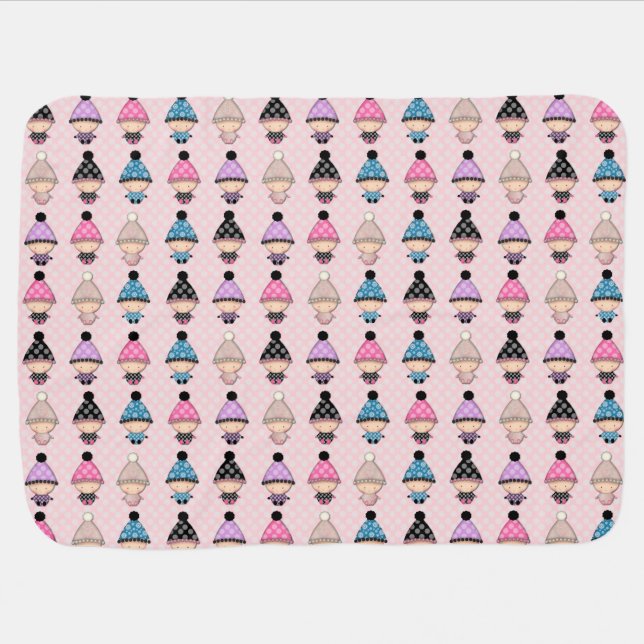 Cute Little Babies Pattern Baby Blanket (Horizontal)