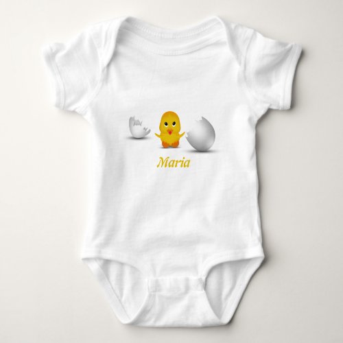 Cute Little Baby Chick Your Name Baby Bodysuit