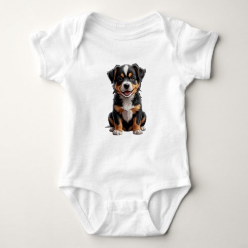 cute little baby dog baby bodysuit