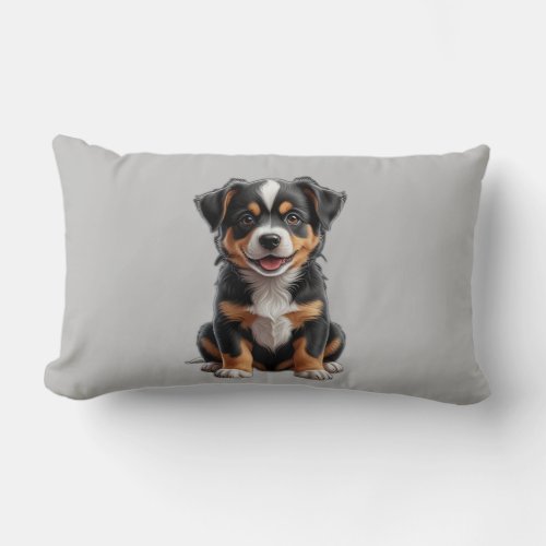 cute little baby dog lumbar pillow