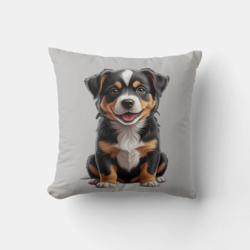 cute little baby dog throw pillow