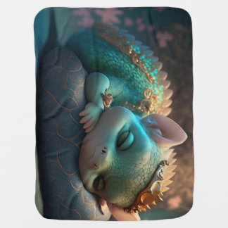 Cute Little Baby Dragon Princess Sleeping Burp Clo Blanket