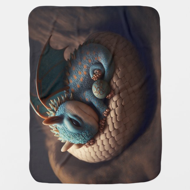 Cute Little Baby Dragon Sleeping Blanket (Front)
