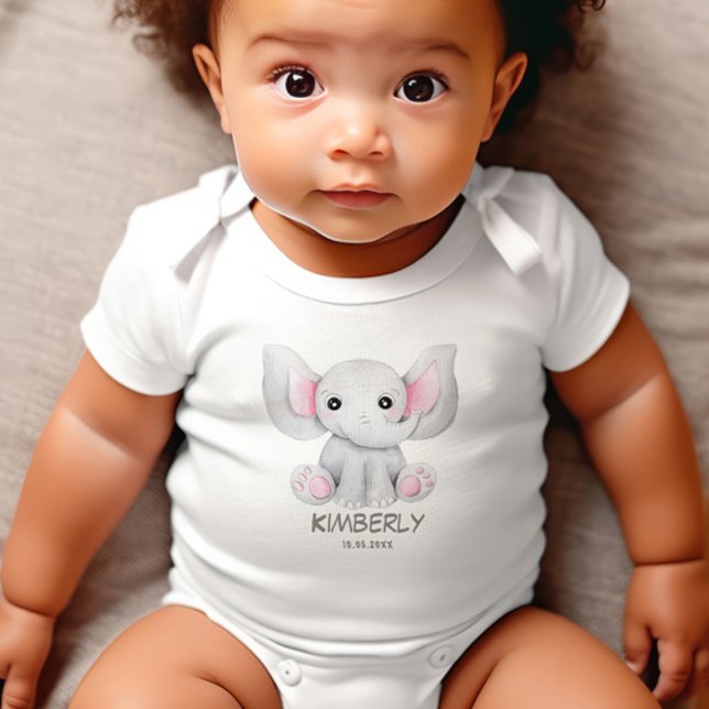 Cute Little baby elephant  Personalized  Bodysuit (Creator Uploaded)