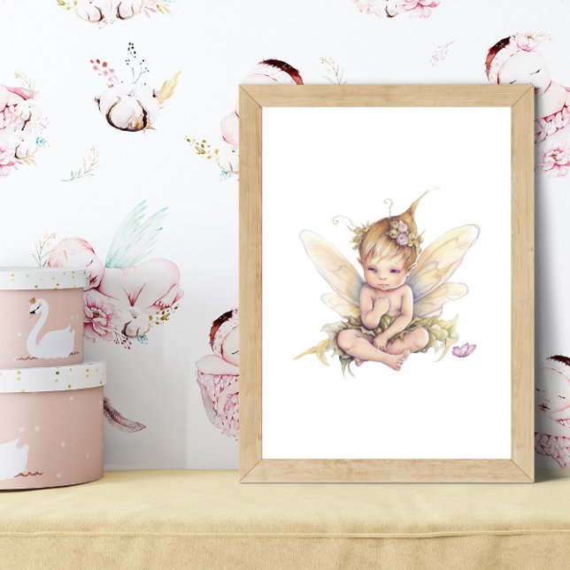 Cute little baby Fairy watercolor Poster (Creator Uploaded)